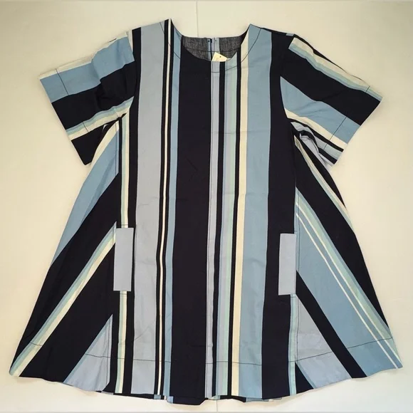 Anthropologie ‘The Emmy’ Short-Sleeve Swing Mini Dress by Maeve - Blue XS - Picture 4 of 10